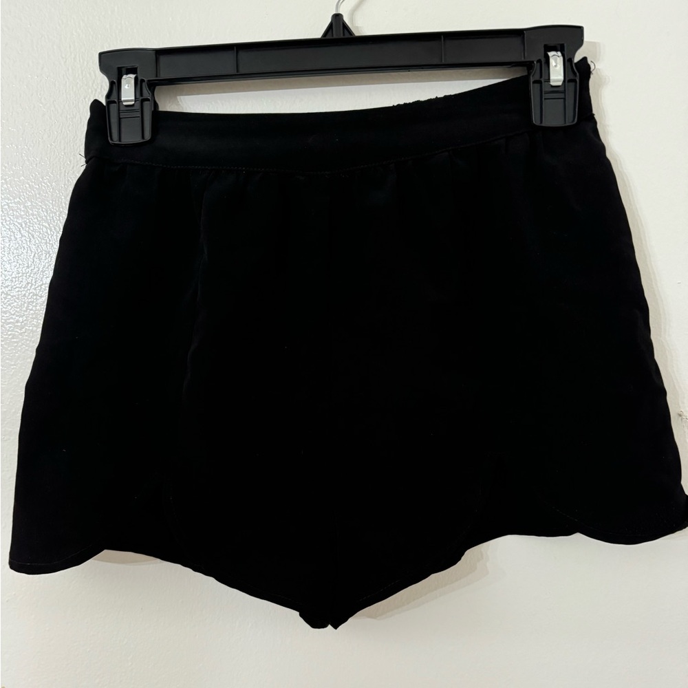 Black shorts. Linen material